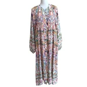 Tendencies Floral Paisley Long Sleeve Midi Dress NEW